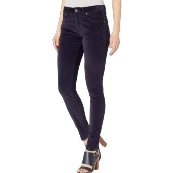 Frye Melissa Pants Womens 31 Mid Rise Skinny Velvet Navy Blue - Picture 1 of 5
